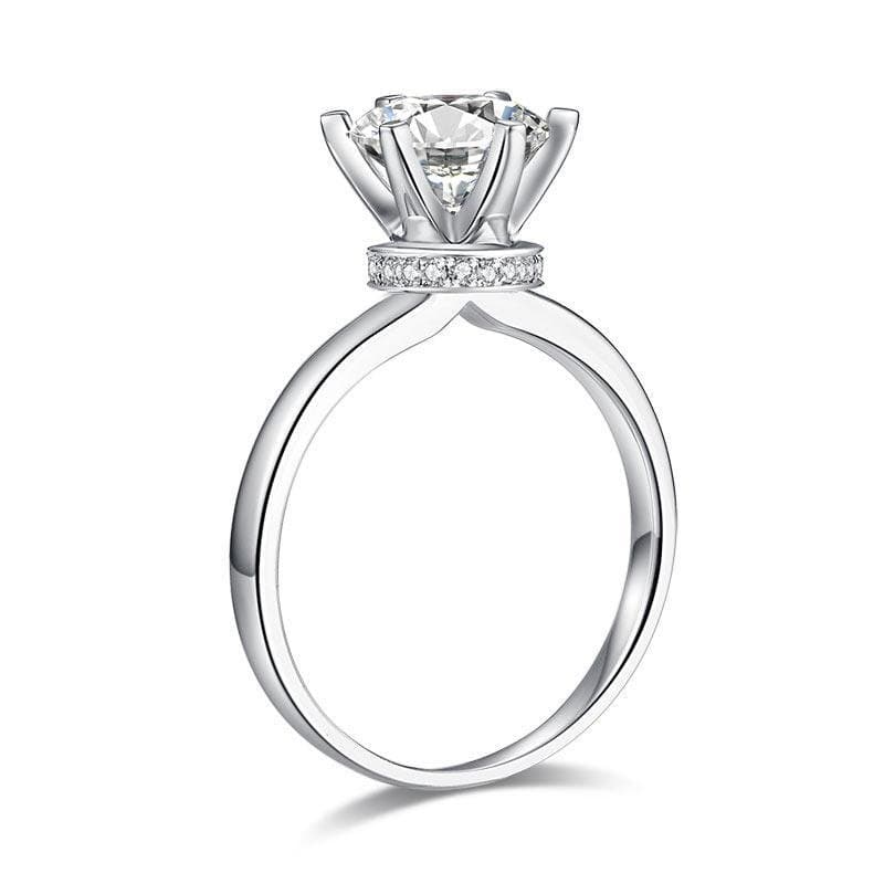 2 Carat Moissanite Diamond (8 mm) 6 Claws Engagement Ring