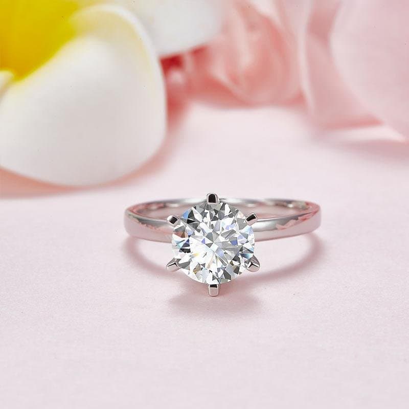 2 Carat Moissanite Diamond (8 mm) 6 Claws Engagement Ring