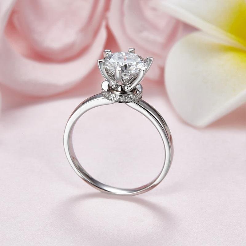 2 Carat Moissanite Diamond (8 mm) 6 Claws Engagement Ring