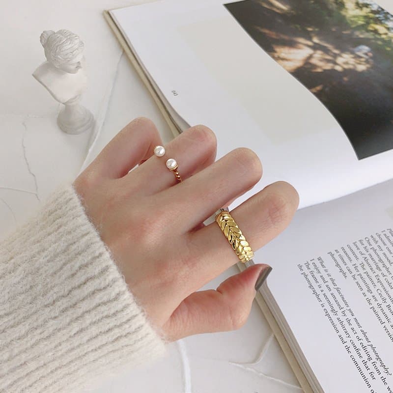 Wheat Twisted Pattern 925 Sterling Silver Adjustable Ring