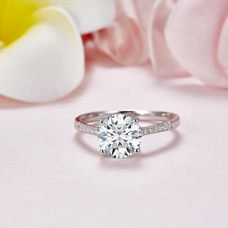 2 Carat Moissanite Diamond (8 mm) Engagement Ring