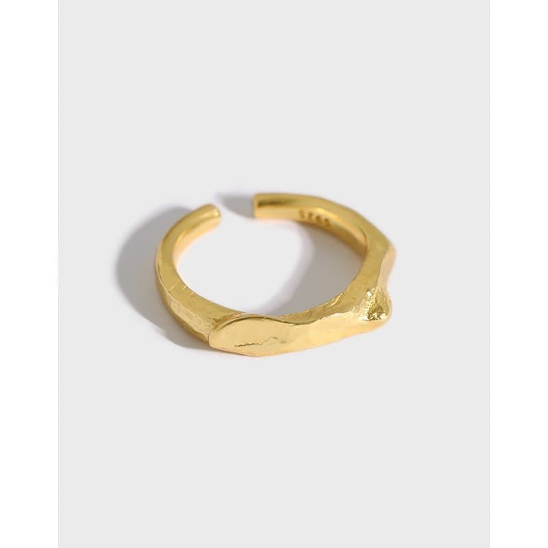 Irregular Geometric Concave Convex 925 Sterling Silver Adjustable Ring