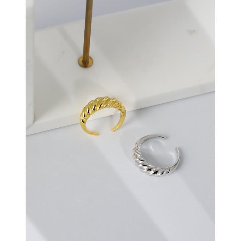 Twisted 925 Sterling Silver Adjustable Ring