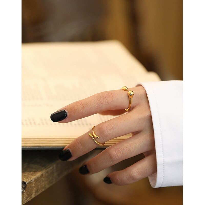 Waterdrop 925 Sterling Silver Adjustable Tail Ring