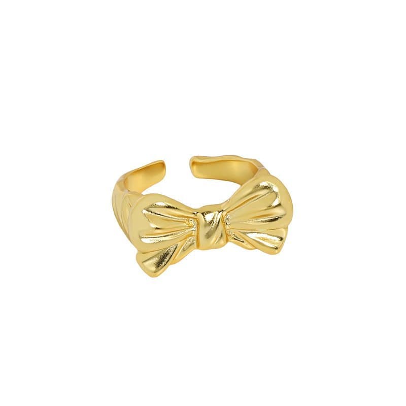 Bow Knot 925 Sterling Silver Adjustable Ring