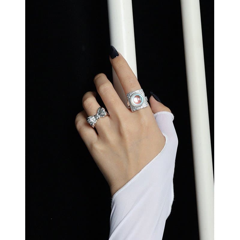Bow Knot 925 Sterling Silver Adjustable Ring