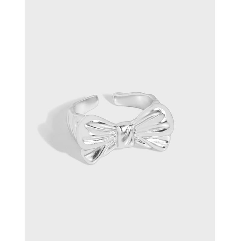 Bow Knot 925 Sterling Silver Adjustable Ring