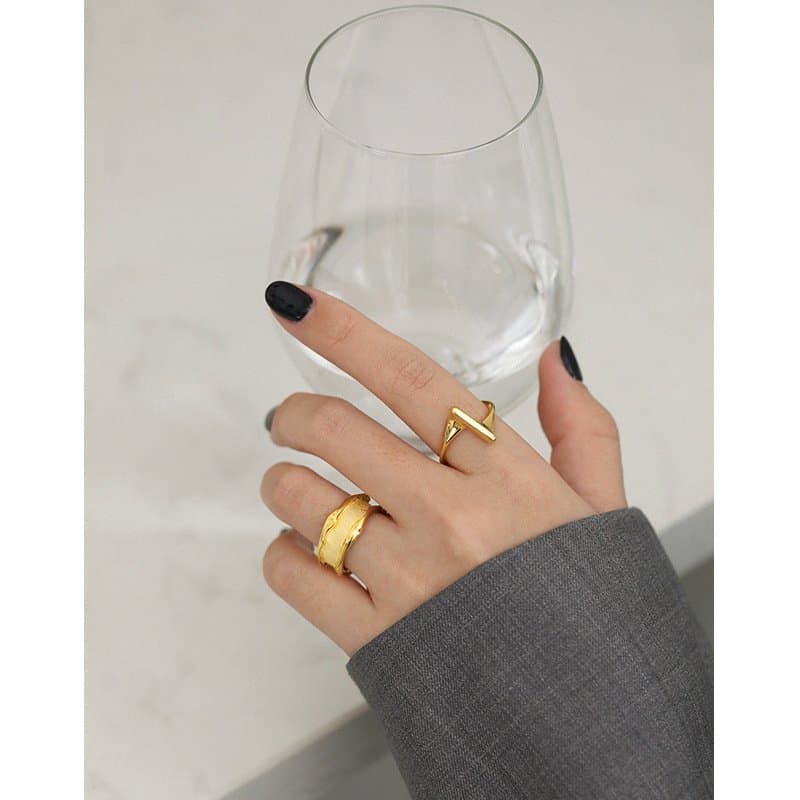 Wide Wave 925 Sterling Silver Adjustable Ring