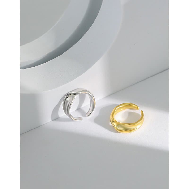 Twisted Wide 925 Sterling Silver Adjustable Ring