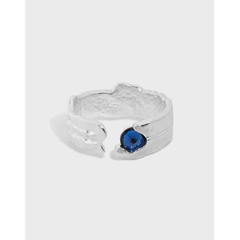 Friend's Irregular Round CZ 925 Sterling Silver Adjustable Ring