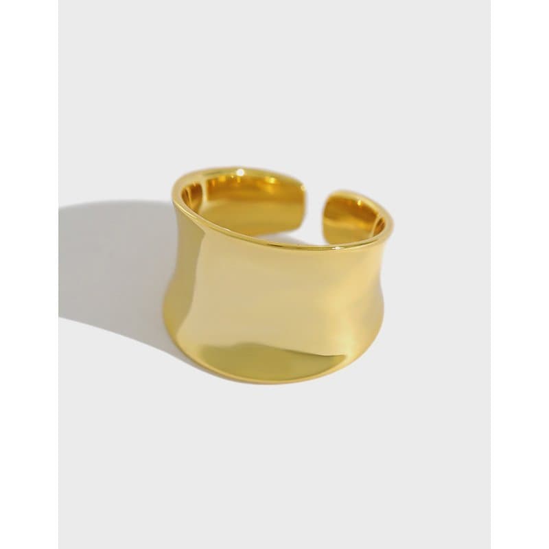 Wide Irregular 925 Sterling Silver Adjustable Ring
