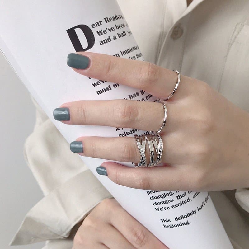 Mobius Twist 925 Sterling Silver Adjustable Ring