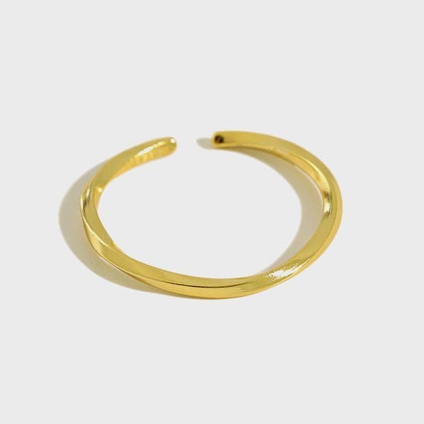 Mobius Twist 925 Sterling Silver Adjustable Ring