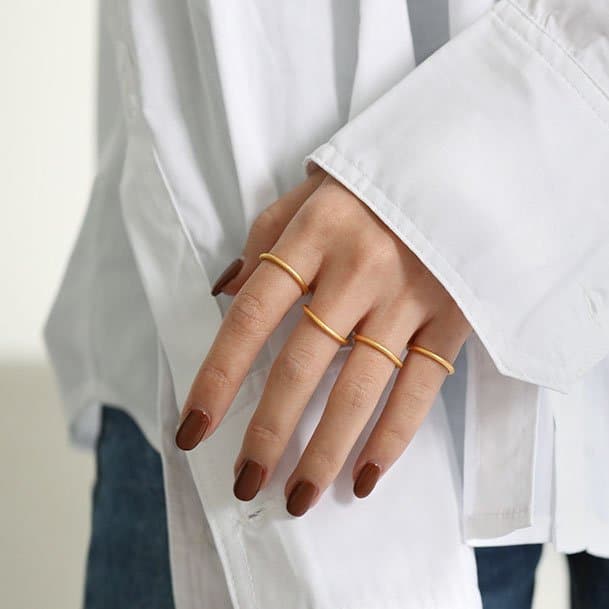 Classic Tiny Thick 925 Sterling Silver Adjustable Tail Ring