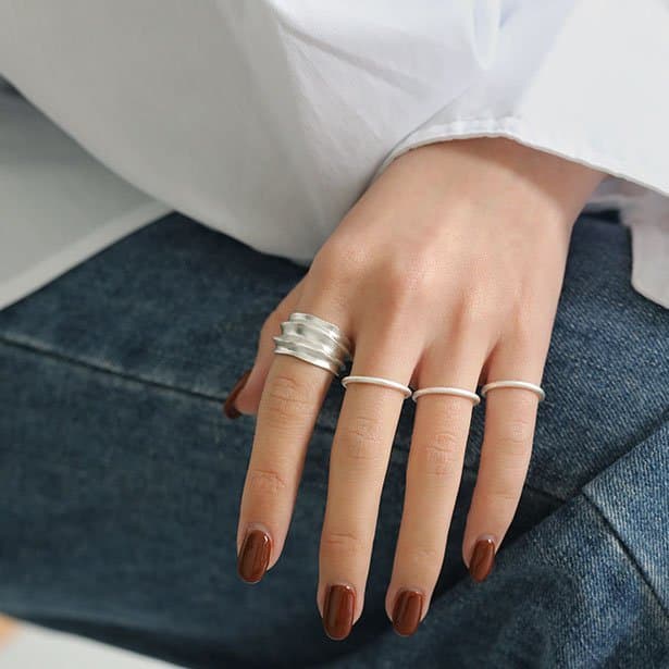 Classic Tiny Thick 925 Sterling Silver Adjustable Tail Ring