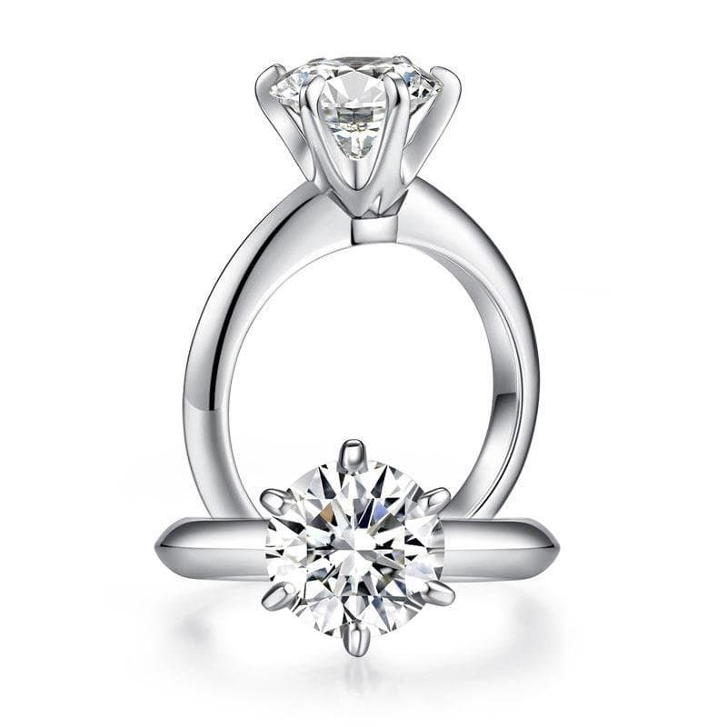 2.5 Carat Moissanite Diamond (9 mm) Ring 6 Claws