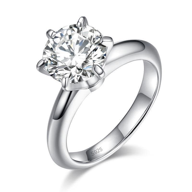 2.5 Carat Moissanite Diamond (9 mm) Ring 6 Claws