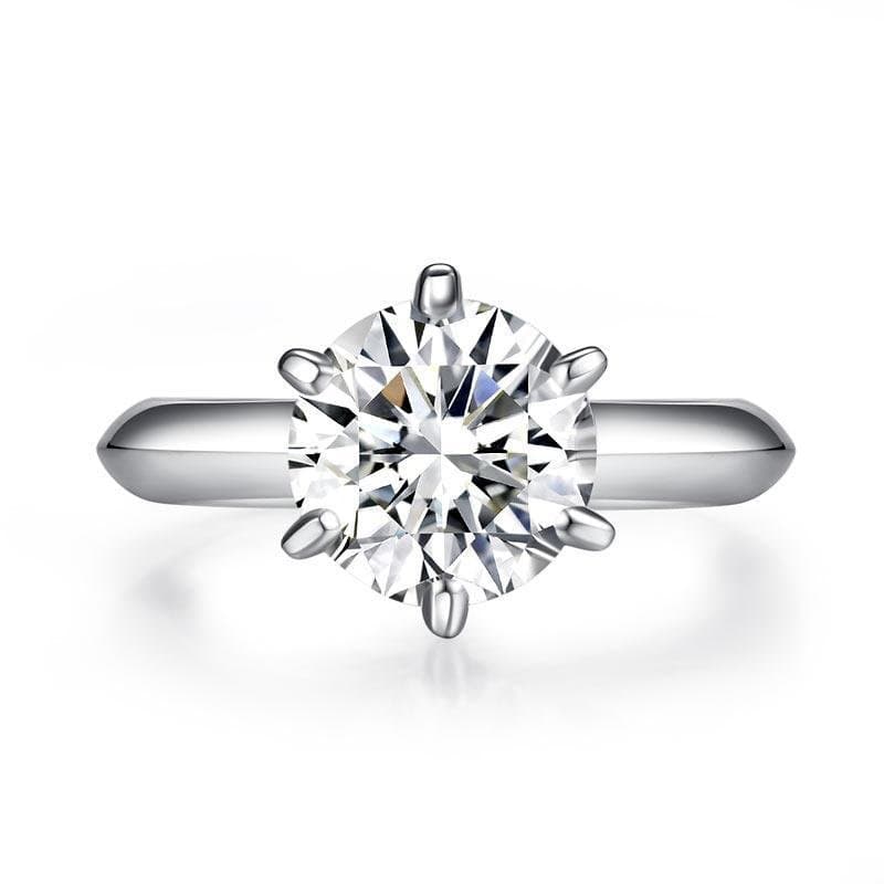 2.5 Carat Moissanite Diamond (9 mm) Ring 6 Claws