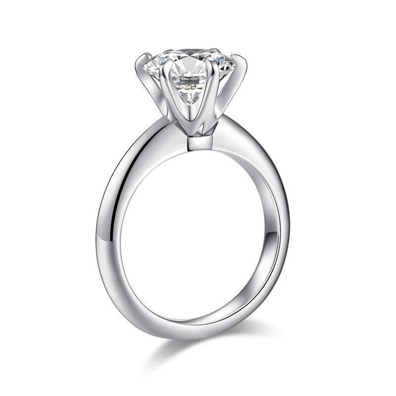 2.5 Carat Moissanite Diamond (9 mm) Ring 6 Claws