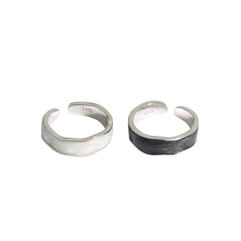 Epoxy Wave Irregular 925 Sterling Silver Adjustable Ring