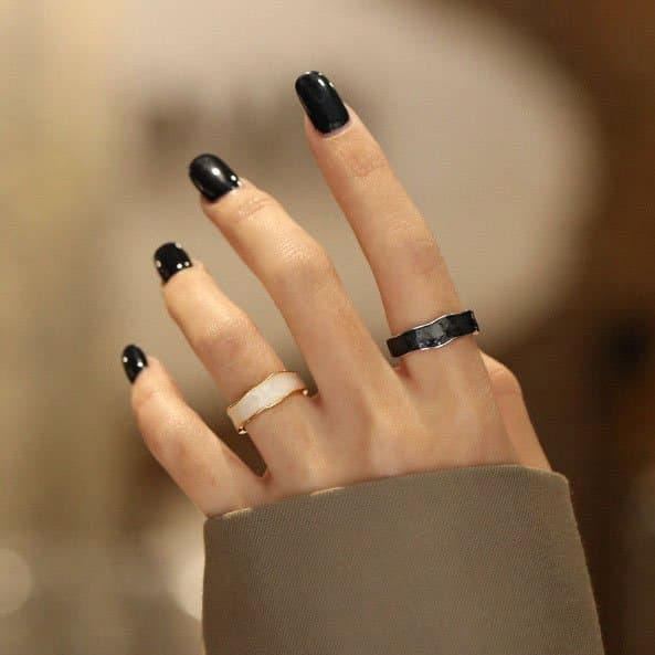 Epoxy Wave Irregular 925 Sterling Silver Adjustable Ring