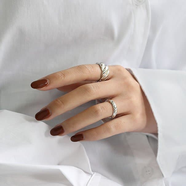 Wide Twisted Weaving 925 Sterling Silver Adjustable Ring