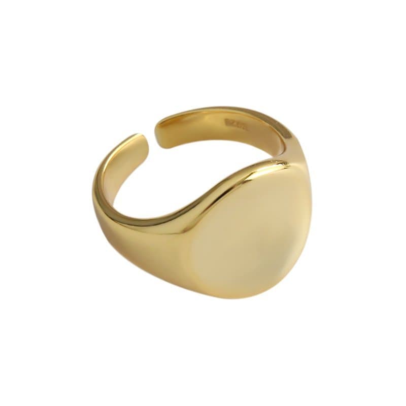 Geometric Round 925 Sterling Silver Adjustable Ring