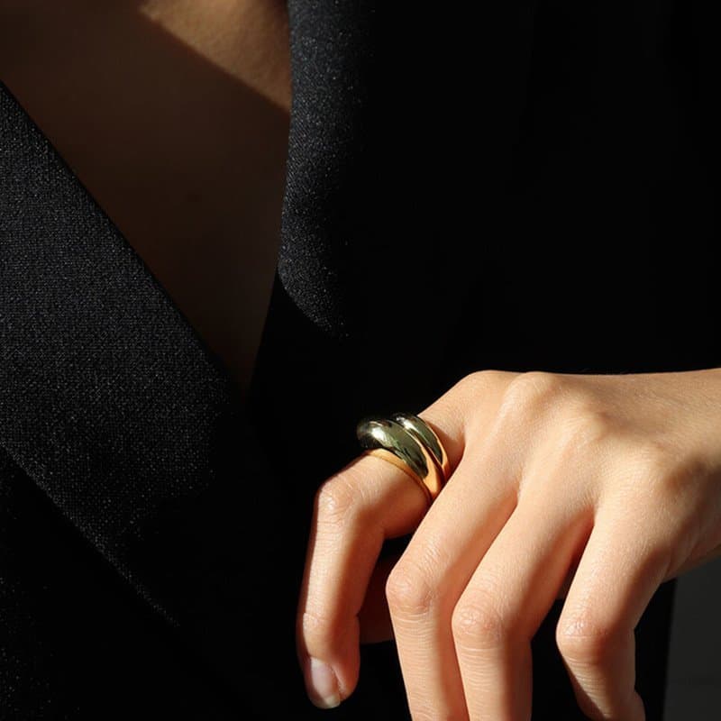 Geometric Circle 925 Sterling Silver Adjustable Ring