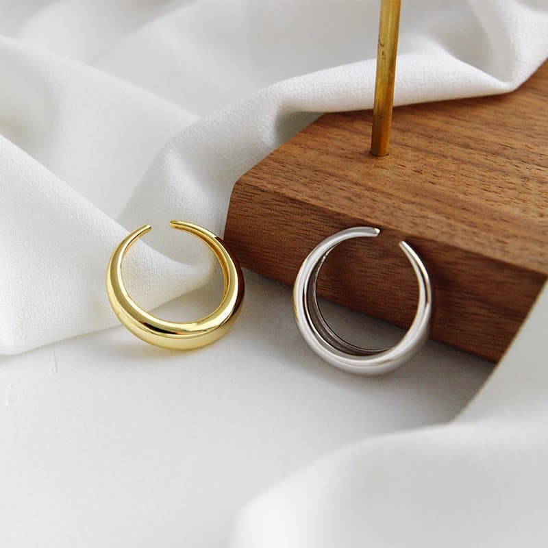 Geometric Circle 925 Sterling Silver Adjustable Ring