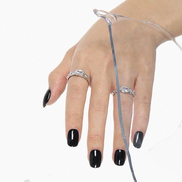 Geometric Square CZ Irregular 925 Sterling Silver Adjustable Ring