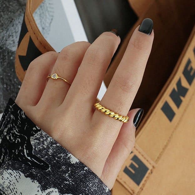 Classic Twisted 925 Sterling Silver Adjustable Ring