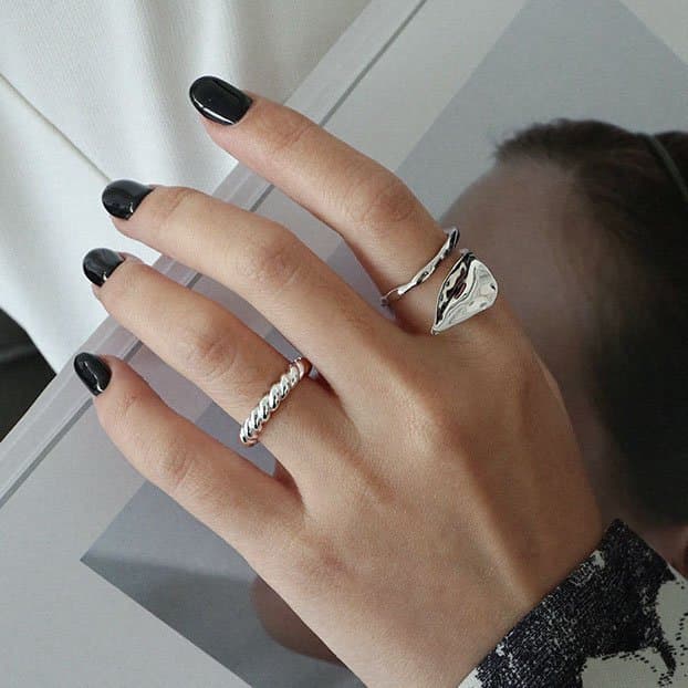 Classic Twisted 925 Sterling Silver Adjustable Ring