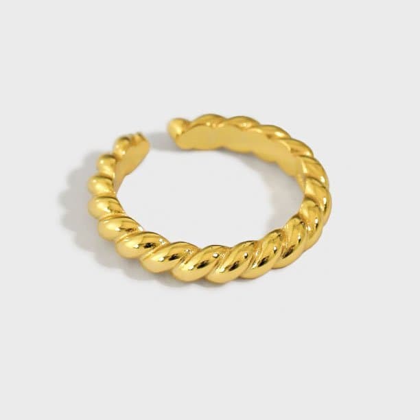 Classic Twisted 925 Sterling Silver Adjustable Ring