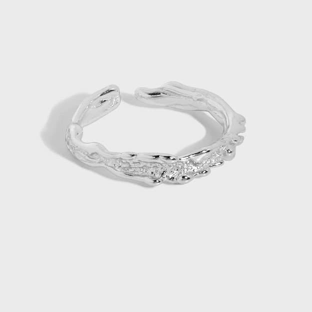Classic Irregular 925 Sterling Silver Adjustable Ring