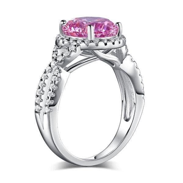 3 Carat Fancy Pink Created Diamond Ring