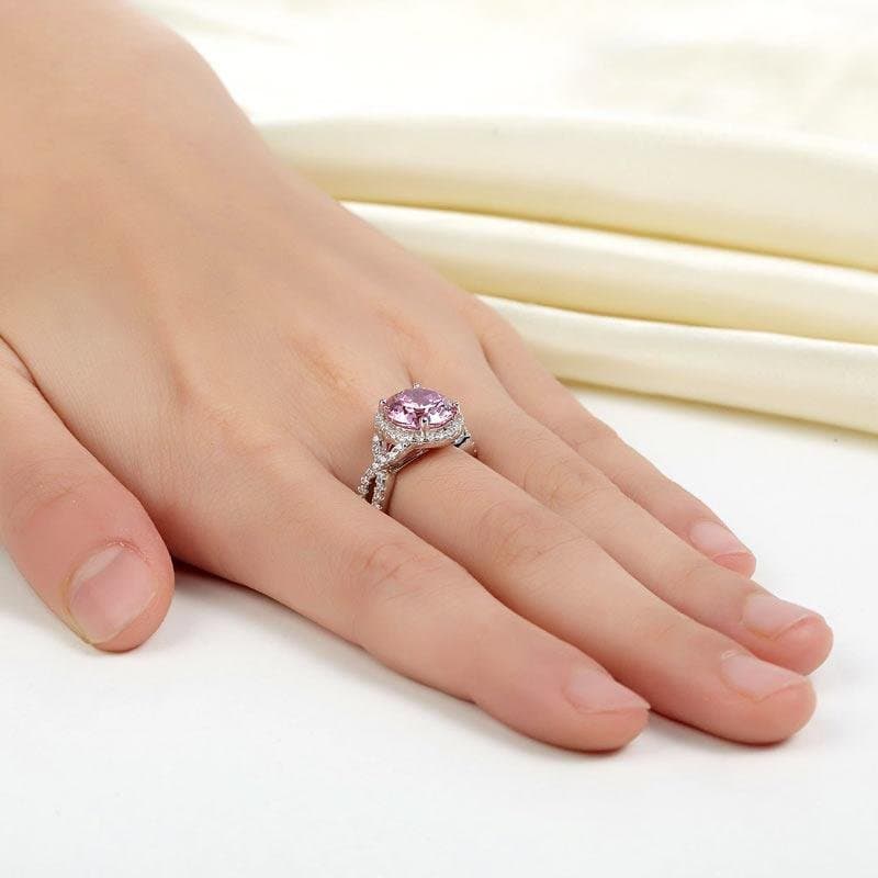 3 Carat Fancy Pink Created Diamond Ring