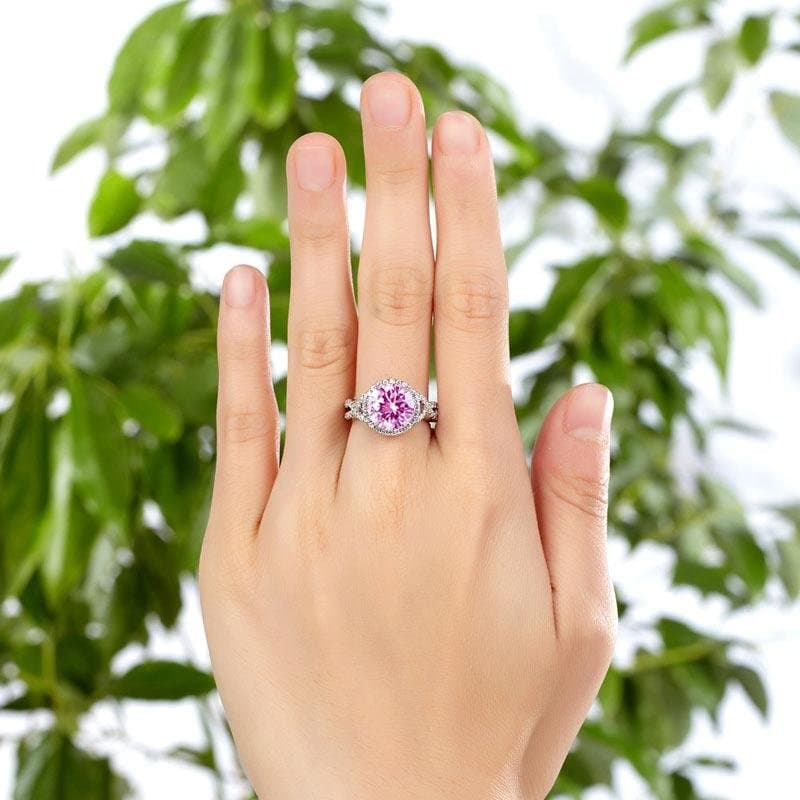 3 Carat Fancy Pink Created Diamond Ring