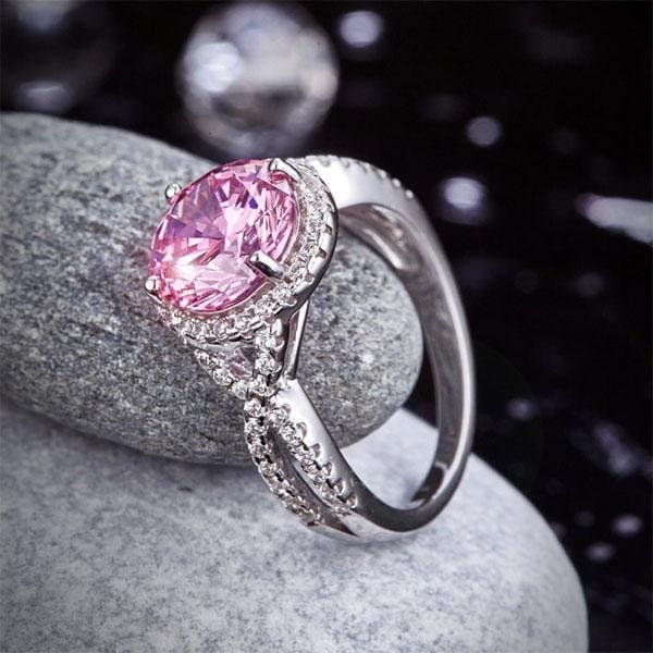 3 Carat Fancy Pink Created Diamond Ring