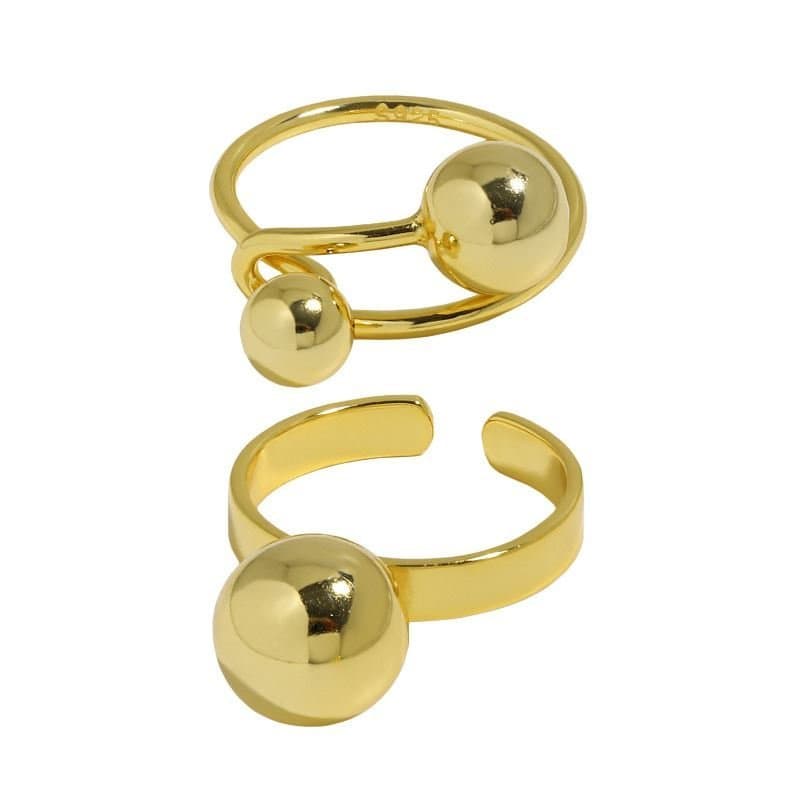 Geometric Ball 925 Sterling Silver Adjustable Ring