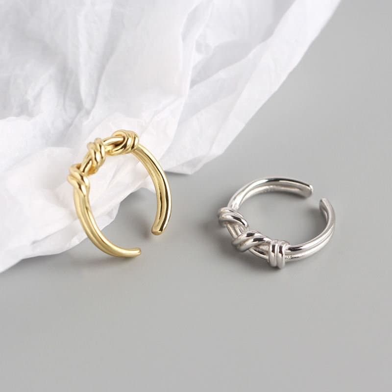 Twisted Knot 925 Sterling Silver Adjustable Ring