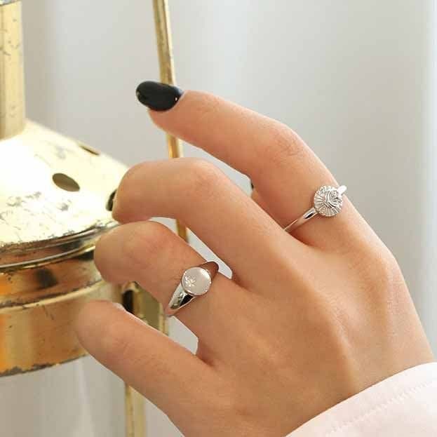 Beads CZ 925 Sterling Silver Adjustable Ring