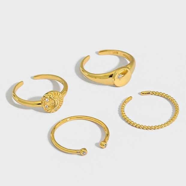 Beads CZ 925 Sterling Silver Adjustable Ring
