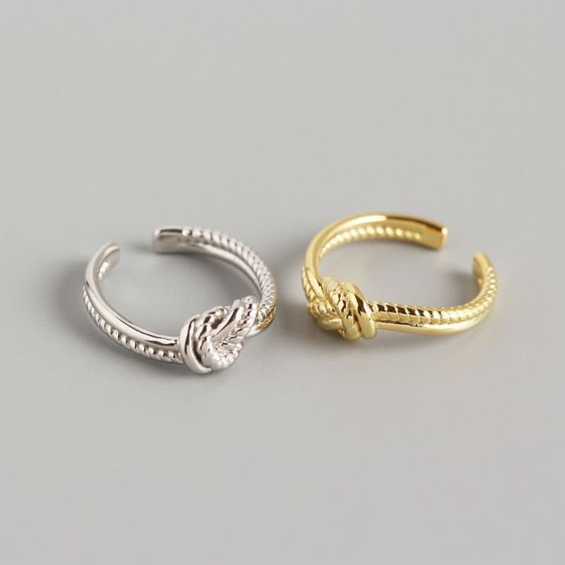 Twisted Knot 925 Sterling Silver Adjustable Ring