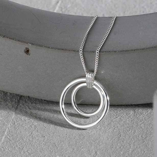Daughter Circle Rings 925 Sterling Silver Necklace