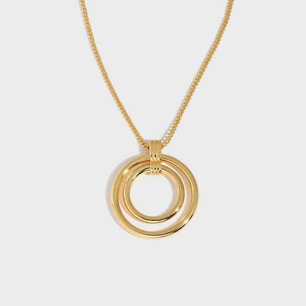Daughter Circle Rings 925 Sterling Silver Necklace