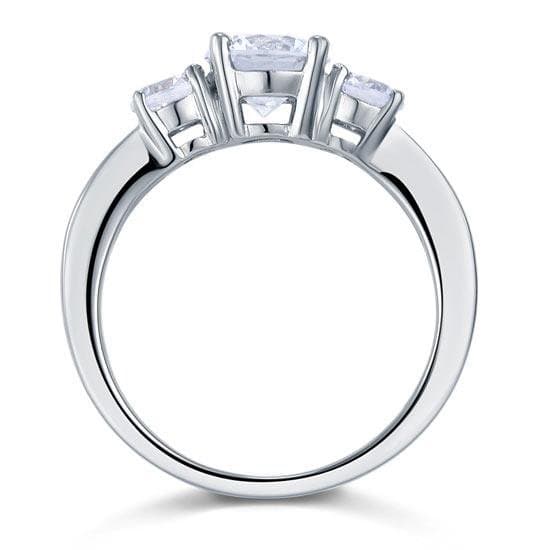 3 Stone Created Diamond Ring