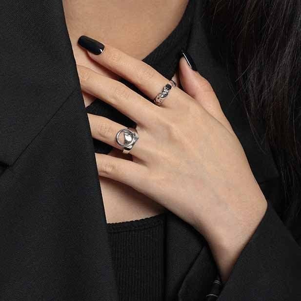 Circle Rings 925 Sterling Silver Adjustable Ring