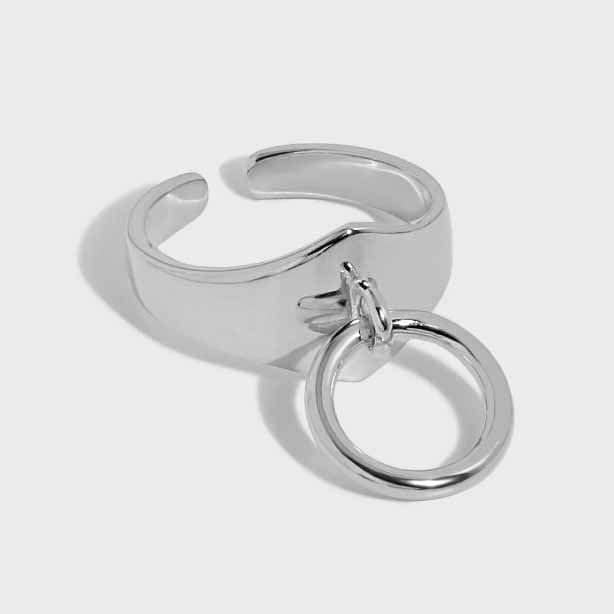 Circle Rings 925 Sterling Silver Adjustable Ring