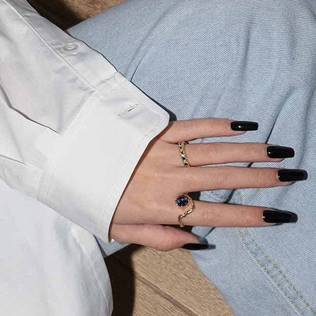Irregular Heart CZ 925 Sterling Silver Adjustable Ring