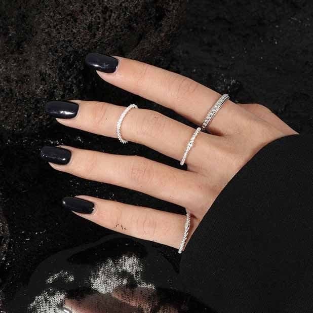 Bead Wave Twisted 925 Sterling Silver Adjustable Ring